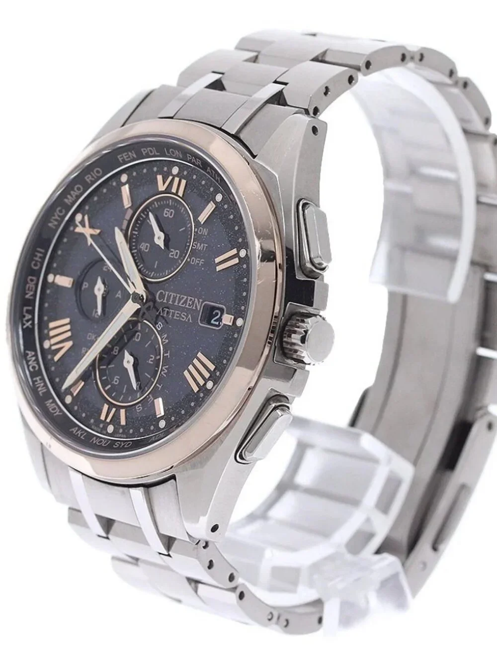 CITIZEN Atessa EcoDrive AT8254-61E/H800-A1CDW03 Solar Powered Radio Men's_972197